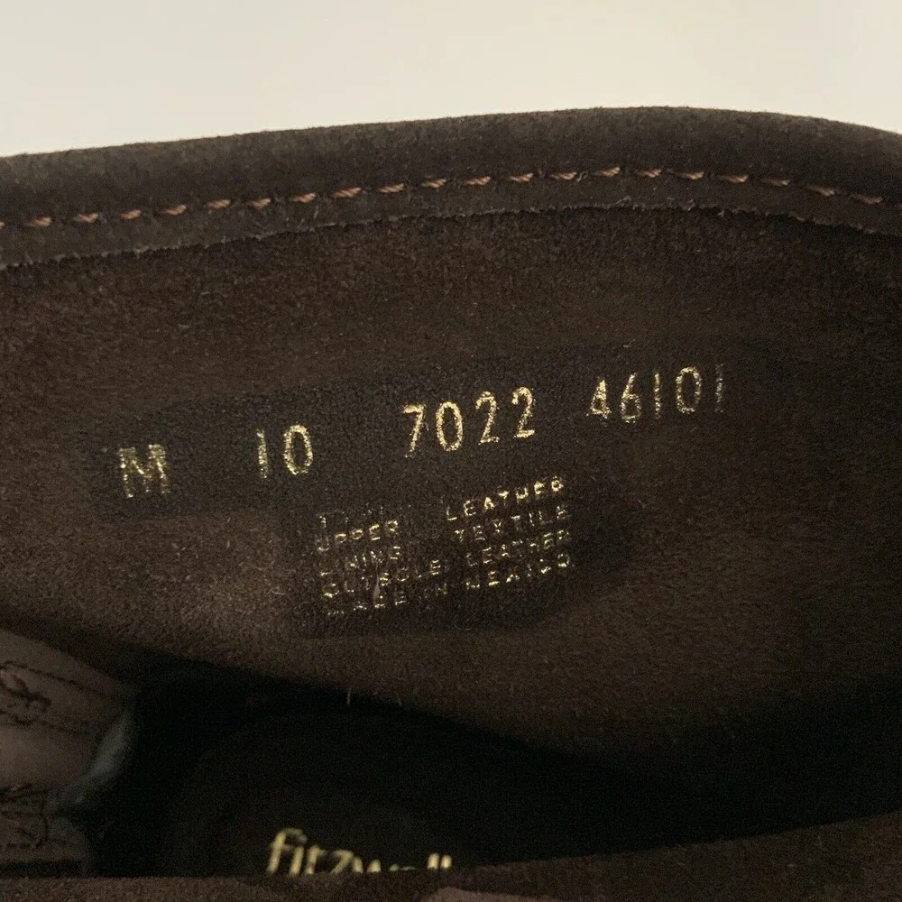 Fitzwell Leather Ankle Boots Brown Double Buckle Zip Back 10